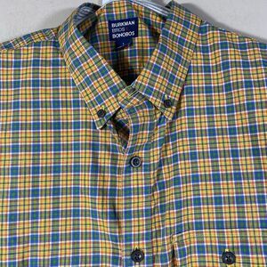 Burkman Bros Plaid Cotton Button Down Long Sleeve Shirt Men's Large